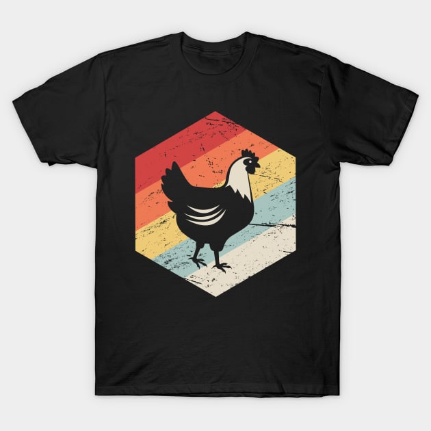 Retro Vintage Chicken Farmer Icon T-Shirt by MeatMan